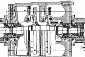Longitudinal section of 133-21-1 compressor