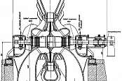 Longitudinal section of 3300-11-1 and 3300-12-1 compressors
